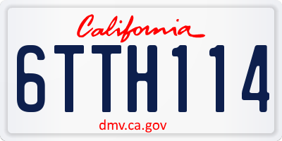 CA license plate 6TTH114