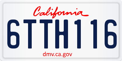 CA license plate 6TTH116