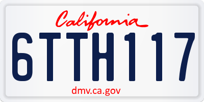 CA license plate 6TTH117
