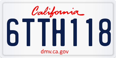 CA license plate 6TTH118