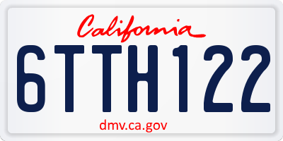 CA license plate 6TTH122