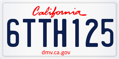 CA license plate 6TTH125