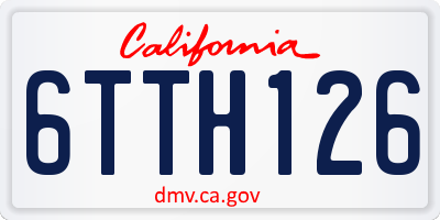 CA license plate 6TTH126