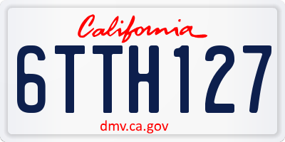 CA license plate 6TTH127