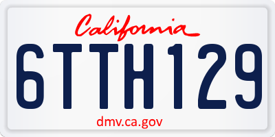 CA license plate 6TTH129