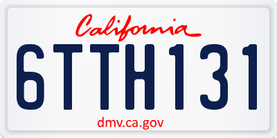 CA license plate 6TTH131