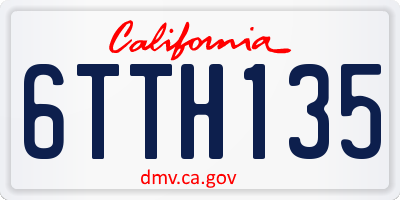 CA license plate 6TTH135