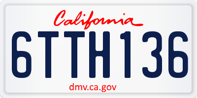 CA license plate 6TTH136