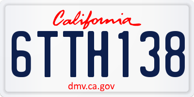 CA license plate 6TTH138