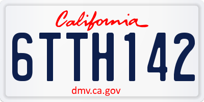 CA license plate 6TTH142
