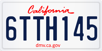 CA license plate 6TTH145