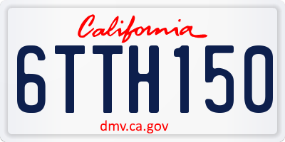 CA license plate 6TTH150