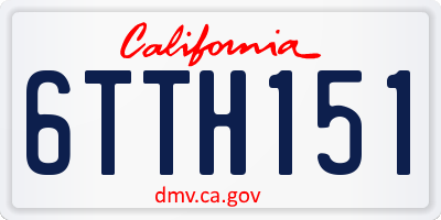 CA license plate 6TTH151