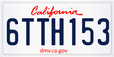 CA license plate 6TTH153