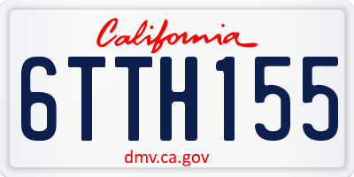 CA license plate 6TTH155