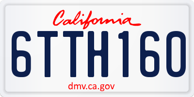 CA license plate 6TTH160