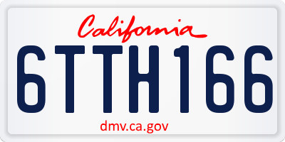 CA license plate 6TTH166
