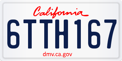CA license plate 6TTH167
