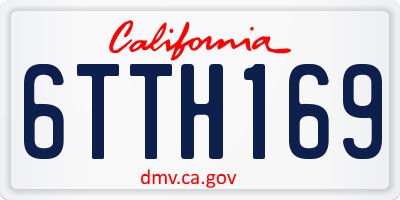CA license plate 6TTH169