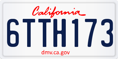CA license plate 6TTH173