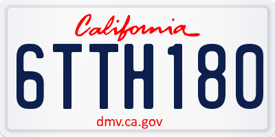 CA license plate 6TTH180