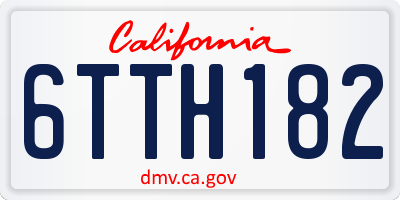 CA license plate 6TTH182