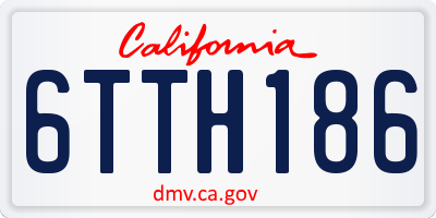 CA license plate 6TTH186