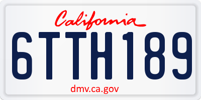 CA license plate 6TTH189