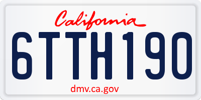 CA license plate 6TTH190