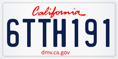 CA license plate 6TTH191