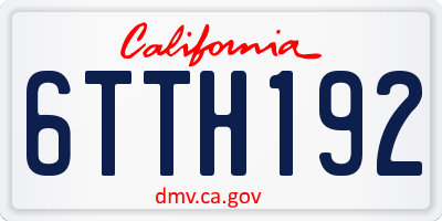 CA license plate 6TTH192