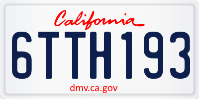 CA license plate 6TTH193