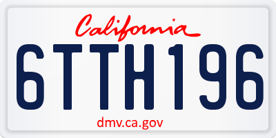CA license plate 6TTH196