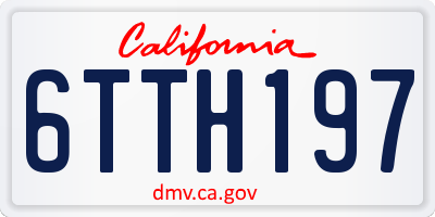 CA license plate 6TTH197