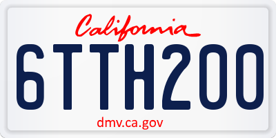 CA license plate 6TTH200