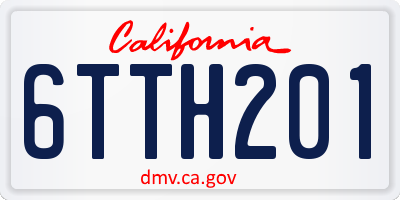 CA license plate 6TTH201