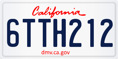 CA license plate 6TTH212