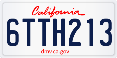 CA license plate 6TTH213