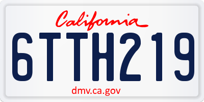 CA license plate 6TTH219