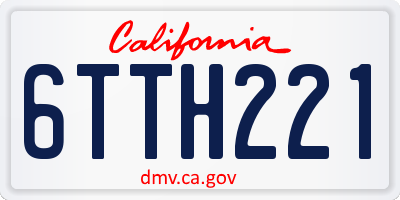 CA license plate 6TTH221