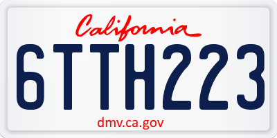 CA license plate 6TTH223