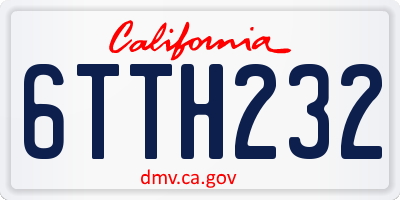 CA license plate 6TTH232