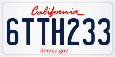 CA license plate 6TTH233