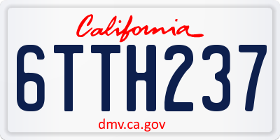 CA license plate 6TTH237