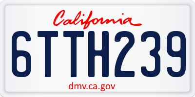 CA license plate 6TTH239