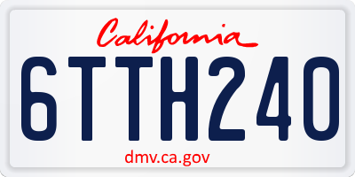 CA license plate 6TTH240