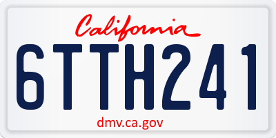 CA license plate 6TTH241