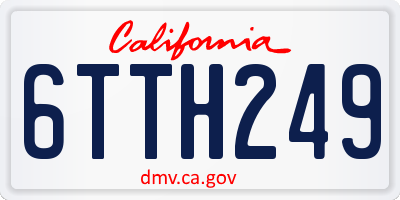 CA license plate 6TTH249