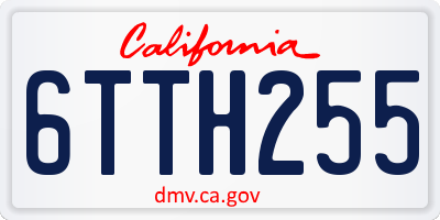 CA license plate 6TTH255