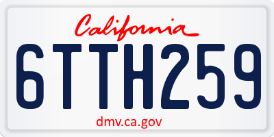 CA license plate 6TTH259